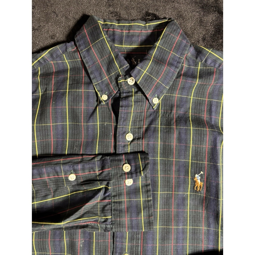 Ralph Lauren Green Plaid Button Down Classic Fit Dress Shirt Men's 14.5 32/33 - Picture 6 of 10